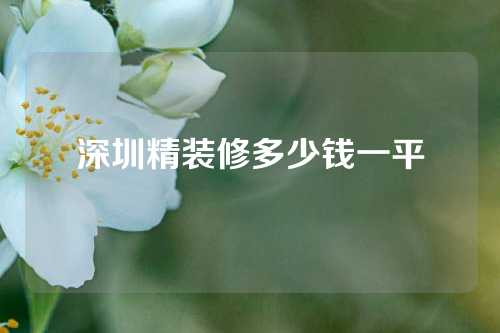 深圳精装修多少钱一平