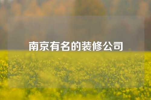 南京有名的装修公司