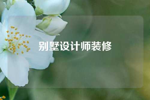 别墅设计师装修