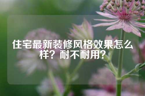 住宅最新装修风格效果怎么样？耐不耐用？