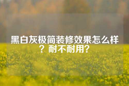 黑白灰极简装修效果怎么样？耐不耐用？