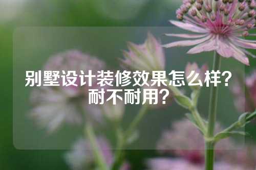 别墅设计装修效果怎么样？耐不耐用？