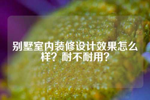 别墅室内装修设计效果怎么样？耐不耐用？