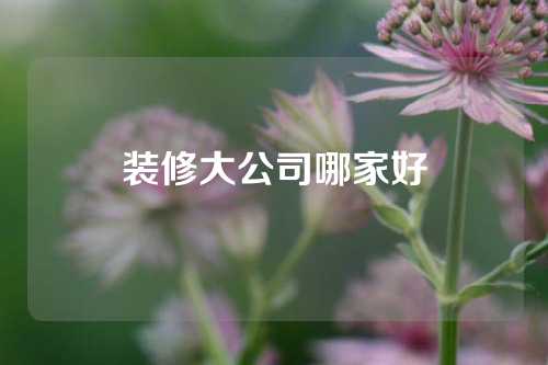 装修大公司哪家好