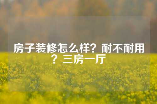 房子装修怎么样？耐不耐用？三房一厅