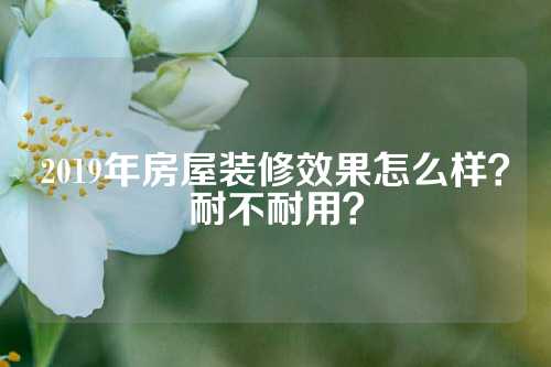 2019年房屋装修效果怎么样？耐不耐用？