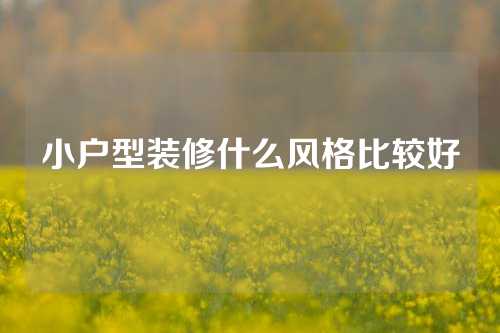 小户型装修什么风格比较好