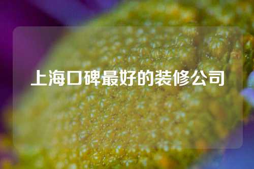 上海口碑最好的装修公司