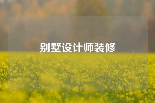 别墅设计师装修