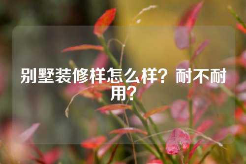 别墅装修样怎么样？耐不耐用？