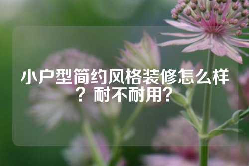 小户型简约风格装修怎么样？耐不耐用？