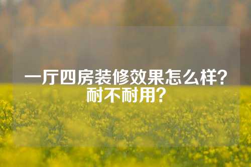 一厅四房装修效果怎么样？耐不耐用？