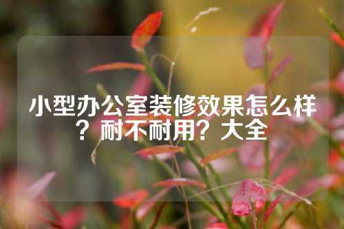 小型办公室装修效果怎么样？耐不耐用？大全