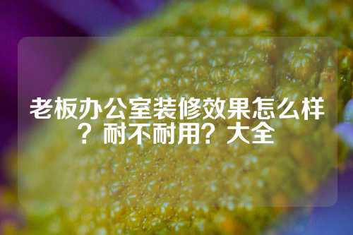 老板办公室装修效果怎么样？耐不耐用？大全