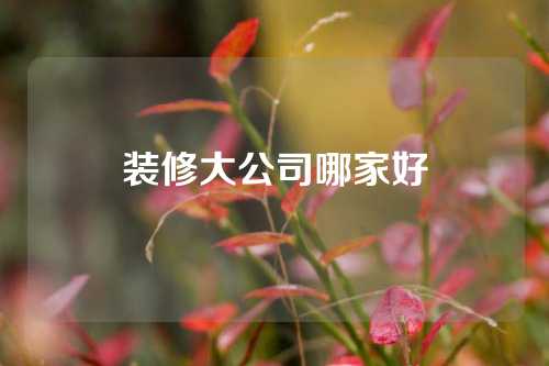 装修大公司哪家好