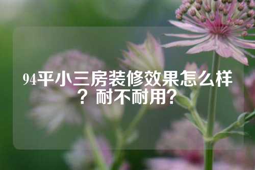 94平小三房装修效果怎么样？耐不耐用？