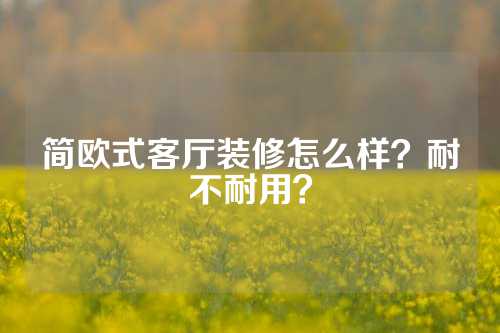 简欧式客厅装修怎么样？耐不耐用？