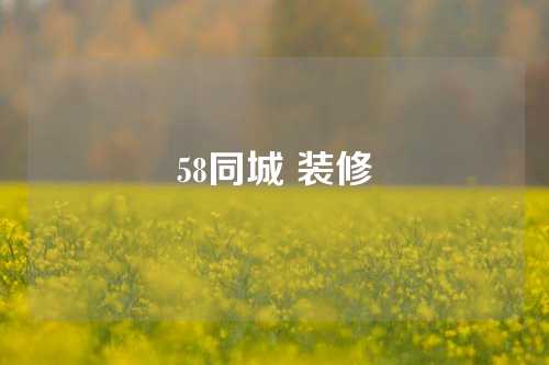 58同城 装修