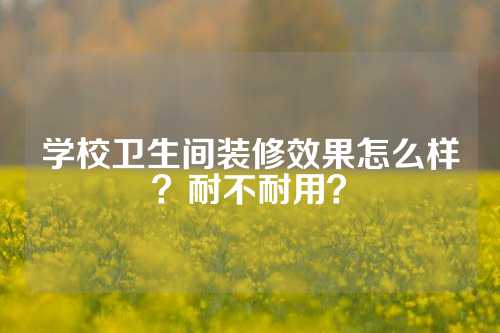 学校卫生间装修效果怎么样？耐不耐用？