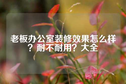 老板办公室装修效果怎么样？耐不耐用？大全