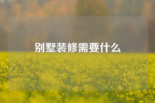 别墅装修需要什么