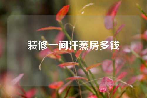 装修一间汗蒸房多钱