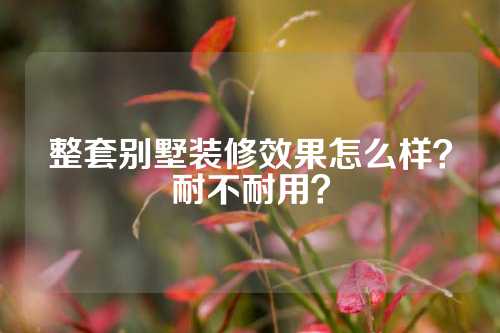 整套别墅装修效果怎么样？耐不耐用？