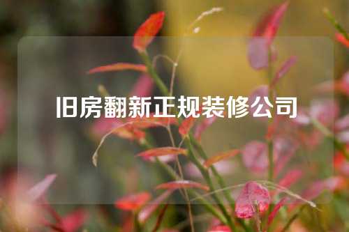 旧房翻新正规装修公司