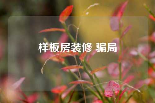 样板房装修 骗局