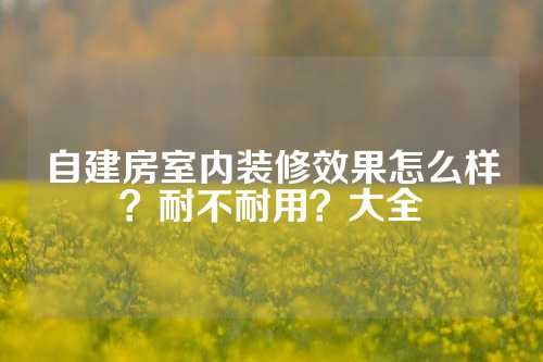 自建房室内装修效果怎么样？耐不耐用？大全