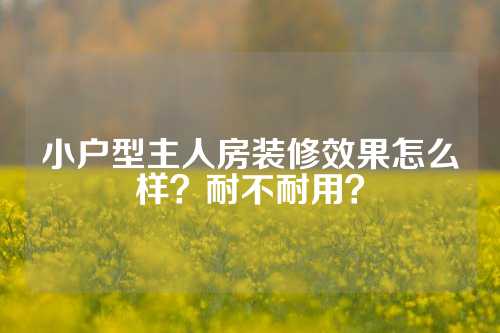 小户型主人房装修效果怎么样？耐不耐用？