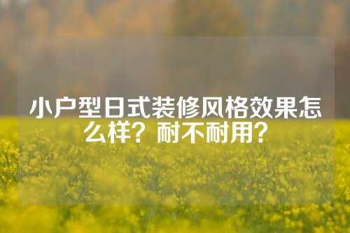 小户型日式装修风格效果怎么样？耐不耐用？