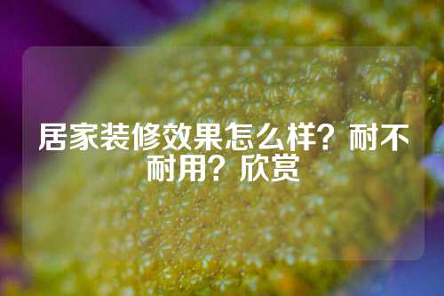 居家装修效果怎么样？耐不耐用？欣赏