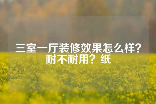 三室一厅装修效果怎么样？耐不耐用？纸